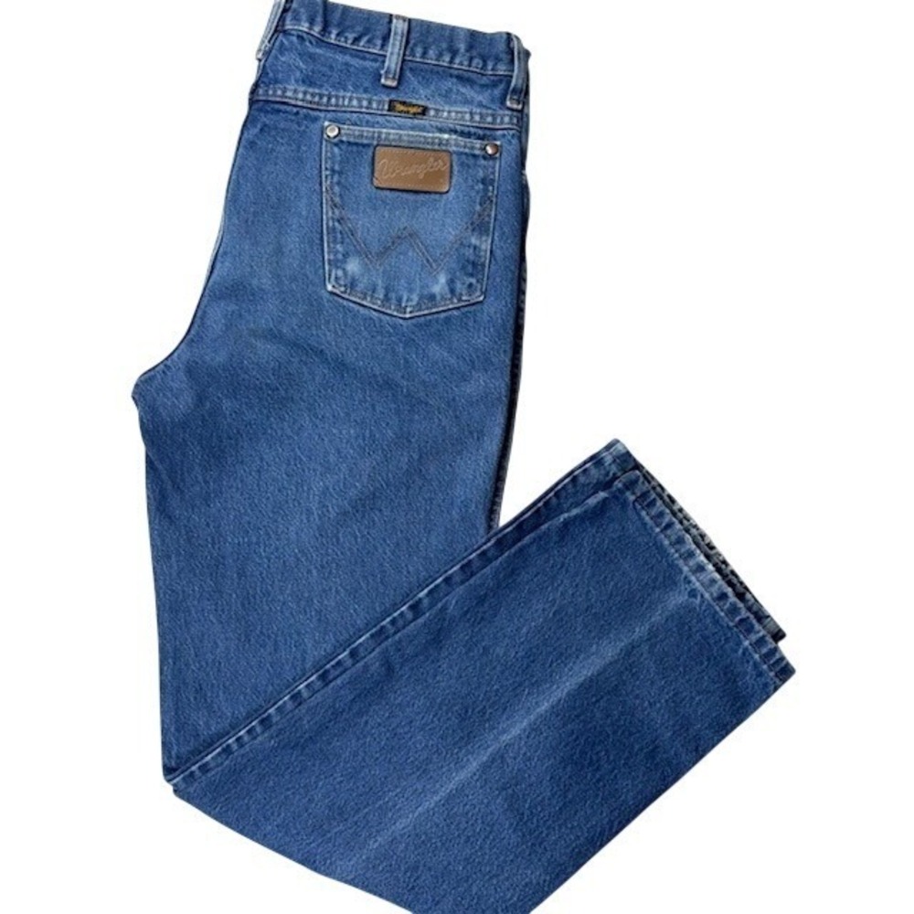 Wrangler 936PWD Men's 36x30 Slim Fit Western Jeans Blue Denim Cowboy Made in Mex